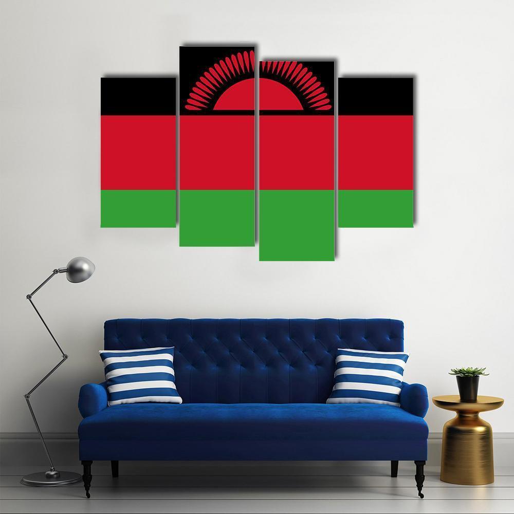 Malawi Flag Canvas Wall Art-4 Pop-Gallery Wrap-50" x 32"-Tiaracle