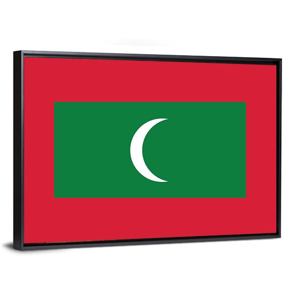 Maldives Flag Canvas Wall Art-3 Horizontal-Gallery Wrap-25" x 16"-Tiaracle