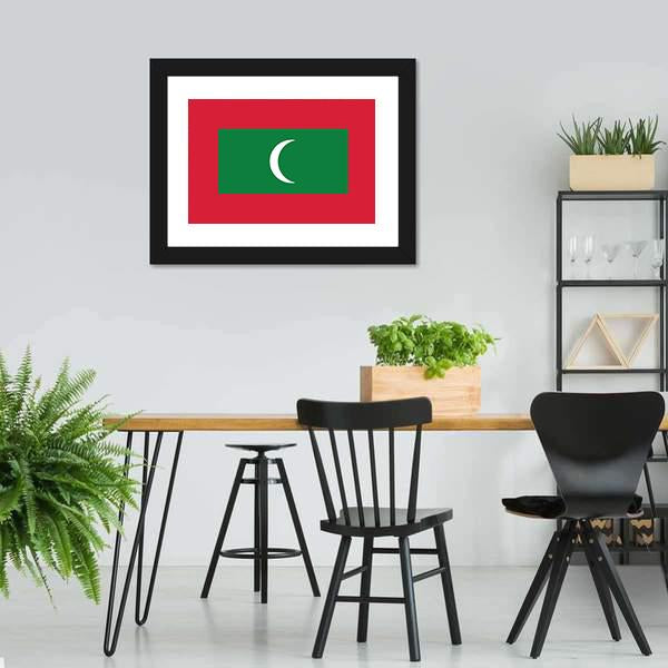 Maldives Flag Canvas Wall Art-3 Horizontal-Gallery Wrap-25" x 16"-Tiaracle