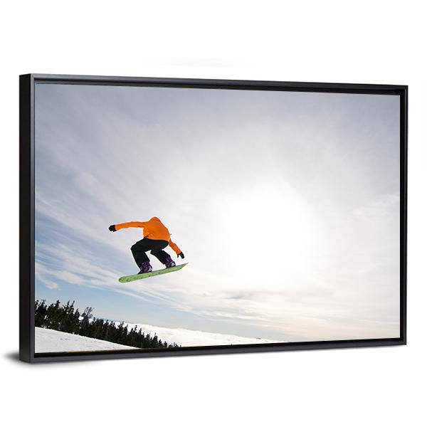 Male Snowboarder Canvas Wall Art-3 Horizontal-Gallery Wrap-25" x 16"-Tiaracle