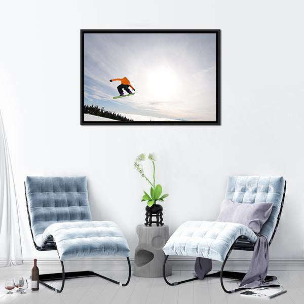 Male Snowboarder Canvas Wall Art-3 Horizontal-Gallery Wrap-25" x 16"-Tiaracle