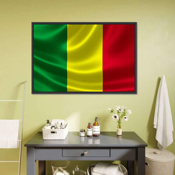 Waving Mali Flag Canvas Wall Art-3 Horizontal-Gallery Wrap-25" x 16"-Tiaracle