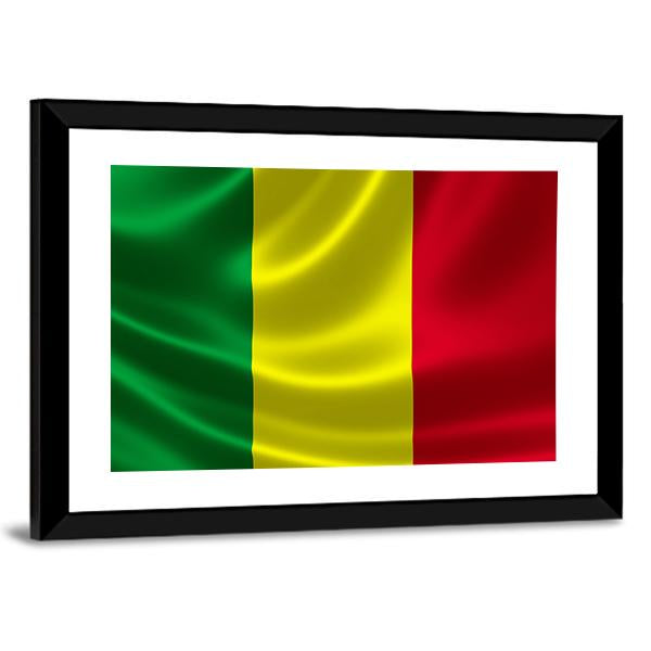 Waving Mali Flag Canvas Wall Art-3 Horizontal-Gallery Wrap-25" x 16"-Tiaracle