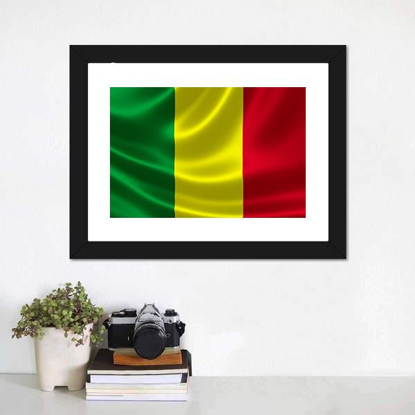 Waving Mali Flag Canvas Wall Art-3 Horizontal-Gallery Wrap-25" x 16"-Tiaracle