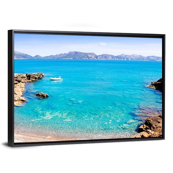 Mallorca La Victoria Beach Canvas Wall Art-3 Horizontal-Gallery Wrap-25" x 16"-Tiaracle