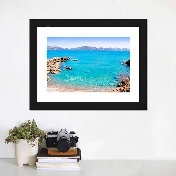 Mallorca La Victoria Beach Canvas Wall Art-1 Piece-Framed Print-20" x 16"-Tiaracle