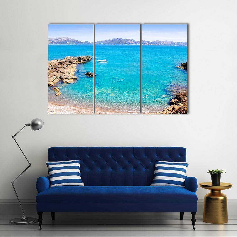Mallorca La Victoria Beach Canvas Wall Art-3 Horizontal-Gallery Wrap-37" x 24"-Tiaracle
