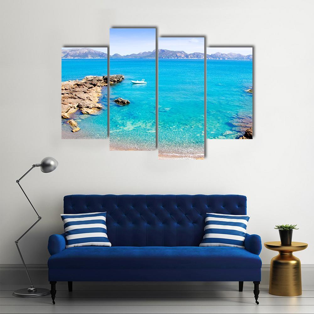 Mallorca La Victoria Beach Canvas Wall Art-4 Pop-Gallery Wrap-50" x 32"-Tiaracle