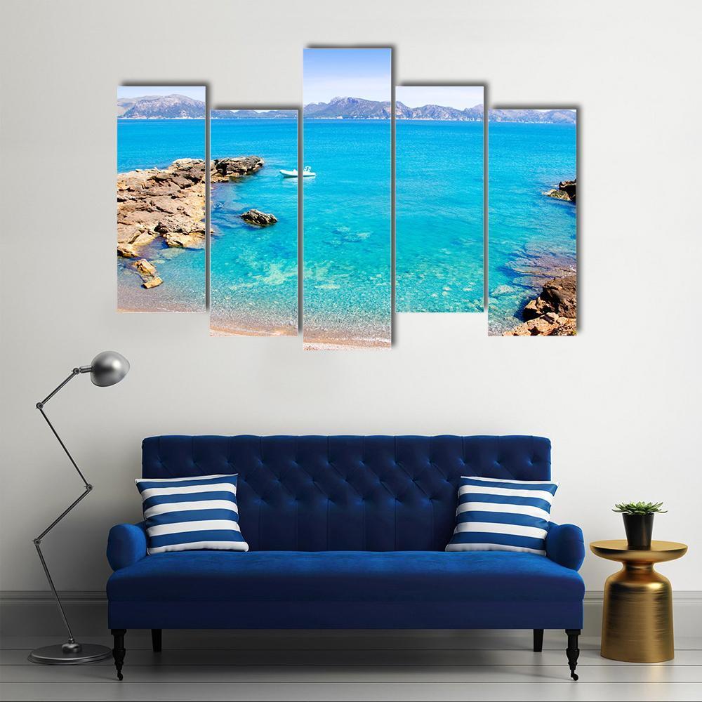 Mallorca La Victoria Beach Canvas Wall Art-5 Pop-Gallery Wrap-47" x 32"-Tiaracle