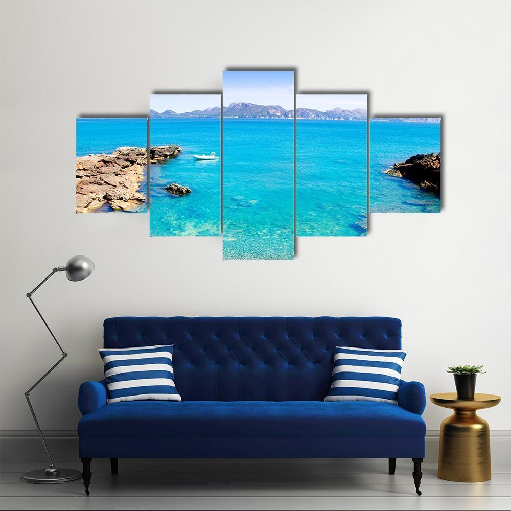 Mallorca La Victoria Beach Canvas Wall Art-5 Star-Gallery Wrap-62" x 32"-Tiaracle