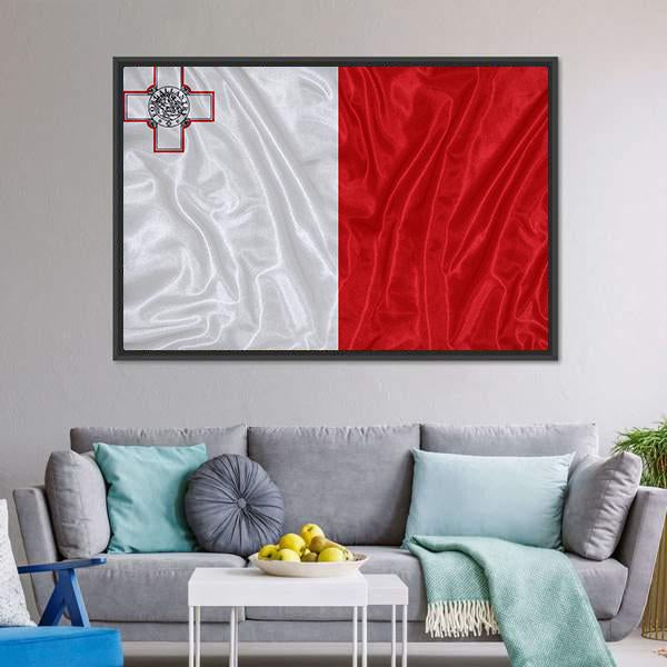 Malta Flag Canvas Wall Art-3 Horizontal-Gallery Wrap-25" x 16"-Tiaracle