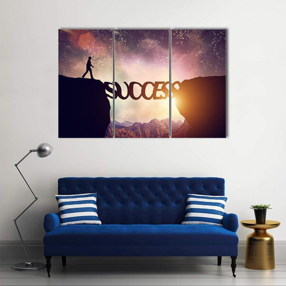 Success Bridge Canvas Wall Art-3 Horizontal-Gallery Wrap-37" x 24"-Tiaracle
