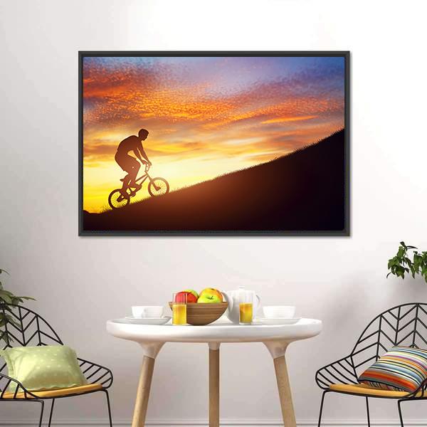 Man Riding Bmx Bike Canvas Wall Art-3 Horizontal-Gallery Wrap-25" x 16"-Tiaracle