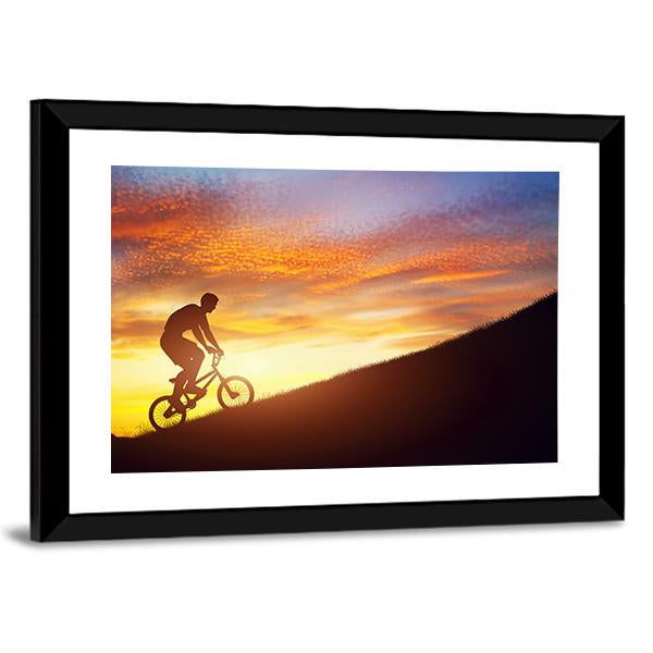 Man Riding Bmx Bike Canvas Wall Art-3 Horizontal-Gallery Wrap-25" x 16"-Tiaracle