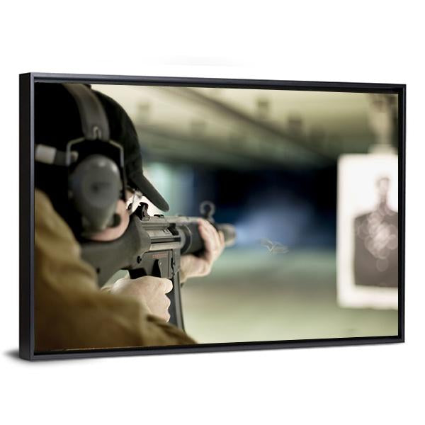 Man Shooting Target Canvas Wall Art-3 Horizontal-Gallery Wrap-25" x 16"-Tiaracle