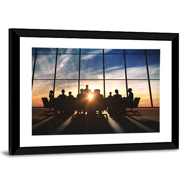 Management Team Silhouette Canvas Wall Art-3 Horizontal-Gallery Wrap-25" x 16"-Tiaracle