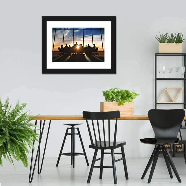 Management Team Silhouette Canvas Wall Art-3 Horizontal-Gallery Wrap-25" x 16"-Tiaracle
