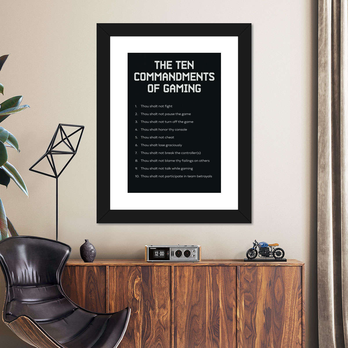 Gaming -Gebote Wandkunst