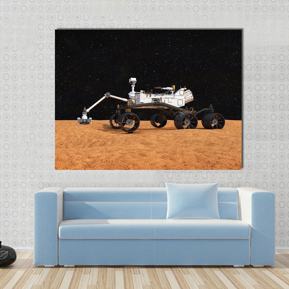 Curiosity Mars Rover Canvas Wall Art-1 Piece-Gallery Wrap-48" x 32"-Tiaracle