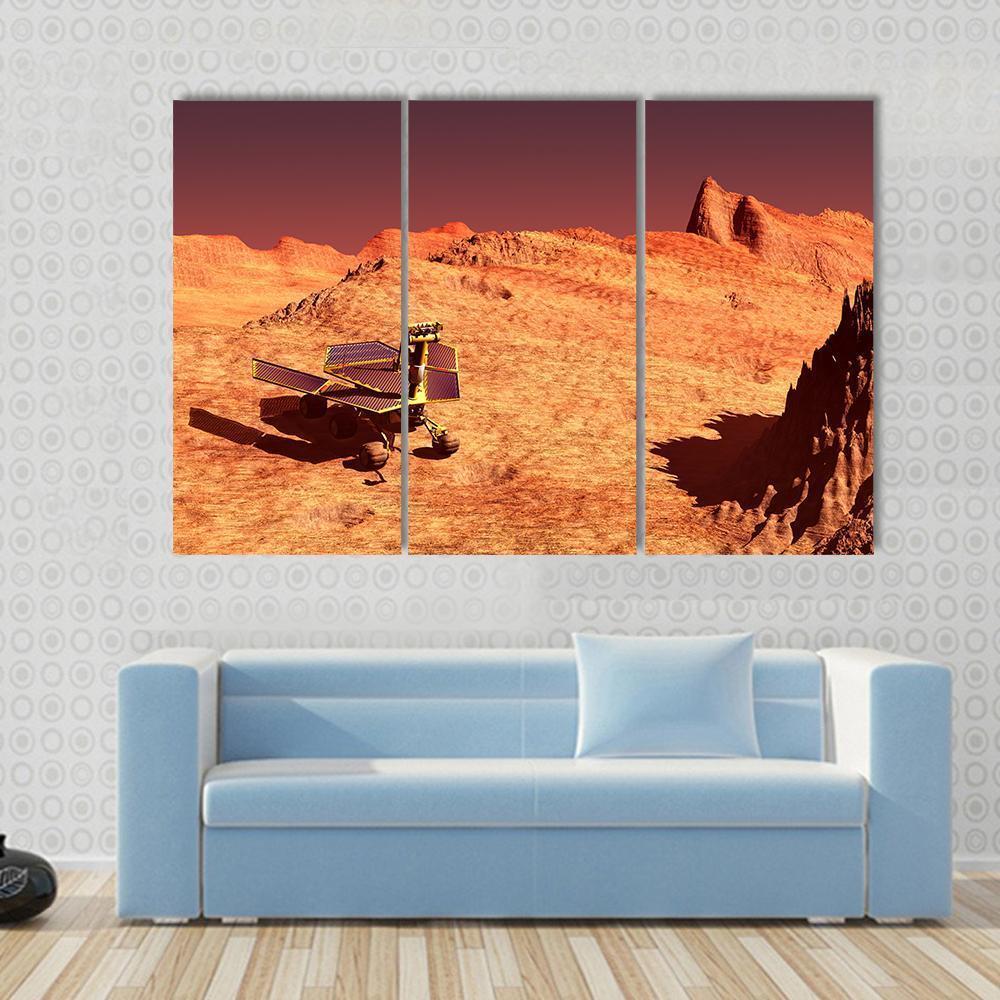 Mars Rover On Mars Canvas Wall Art-3 Horizontal-Gallery Wrap-37" x 24"-Tiaracle