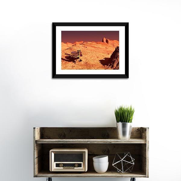 Mars Rover On Mars Canvas Wall Art-1 Piece-Framed Print-20" x 16"-Tiaracle