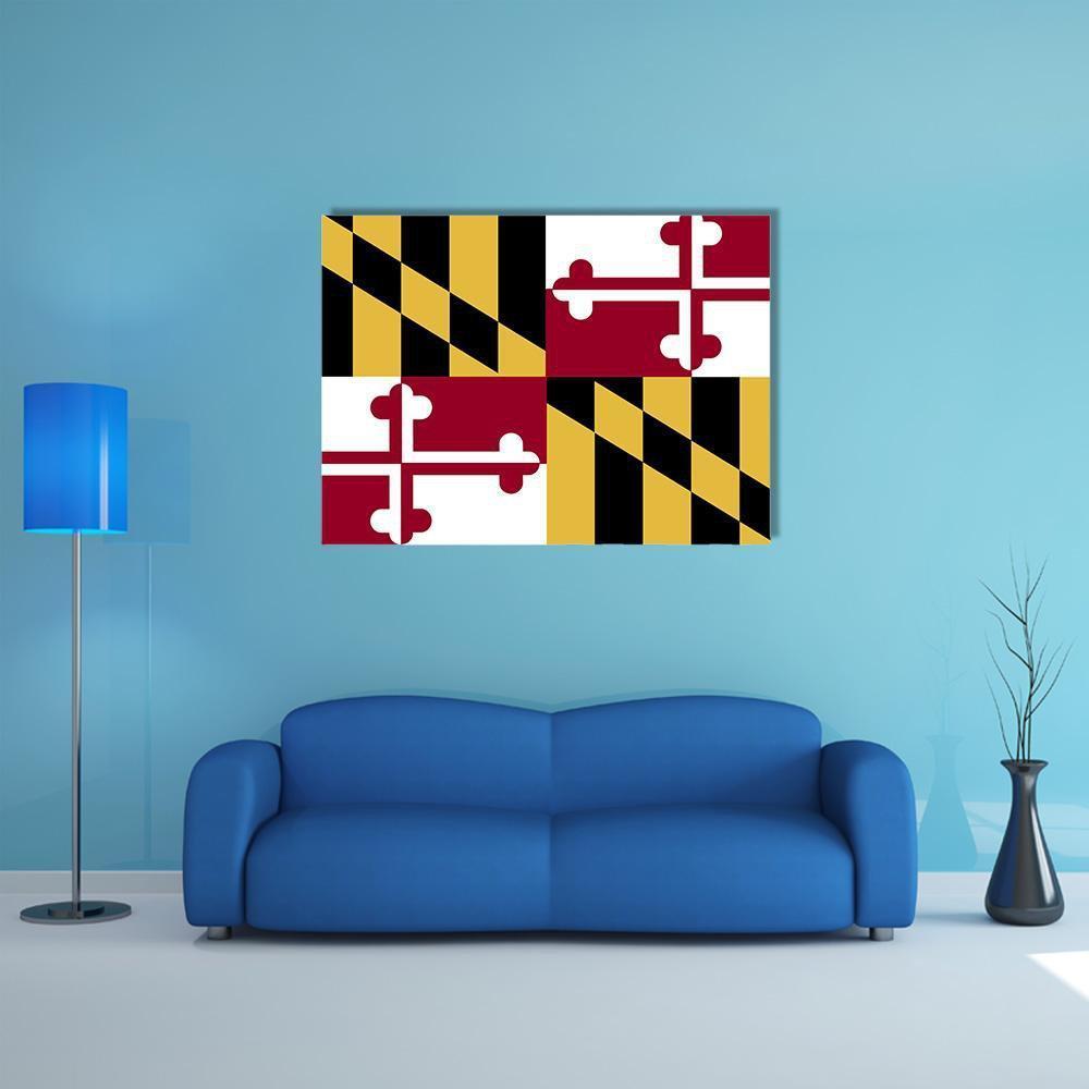Maryland Flag Canvas Wall Art-1 Piece-Gallery Wrap-48" x 32"-Tiaracle