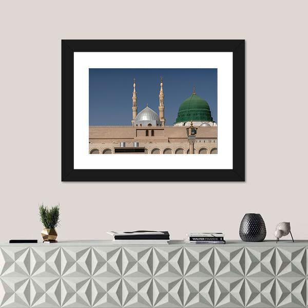 Masjid Al-Haram Canvas Wall Art-1 Piece-Framed Print-20" x 16"-Tiaracle