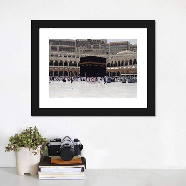 Masjid Al Haram Mecca Canvas Wall Art-1 Piece-Framed Print-20" x 16"-Tiaracle