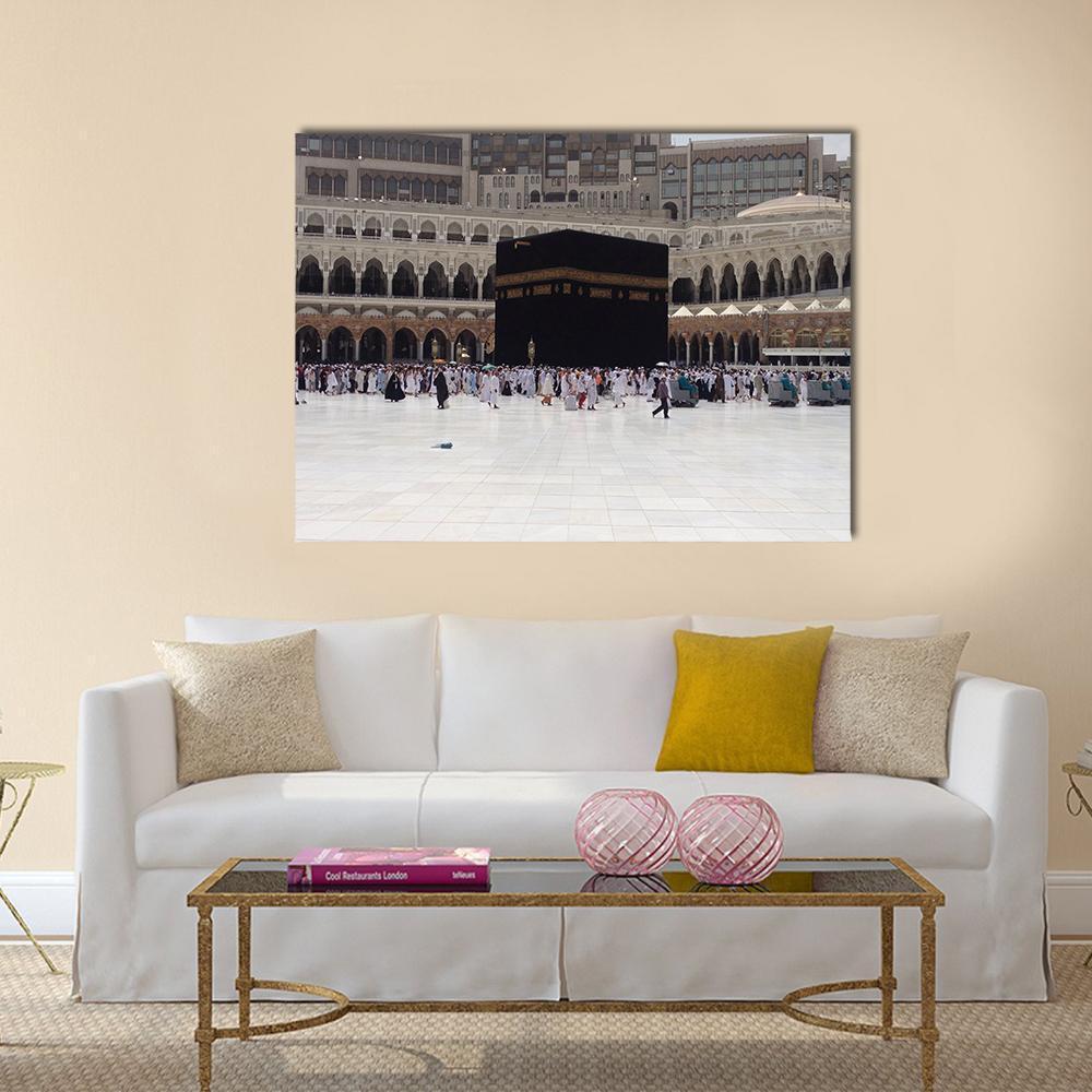 Masjid Al Haram Mecca Canvas Wall Art-1 Piece-Gallery Wrap-48" x 32"-Tiaracle