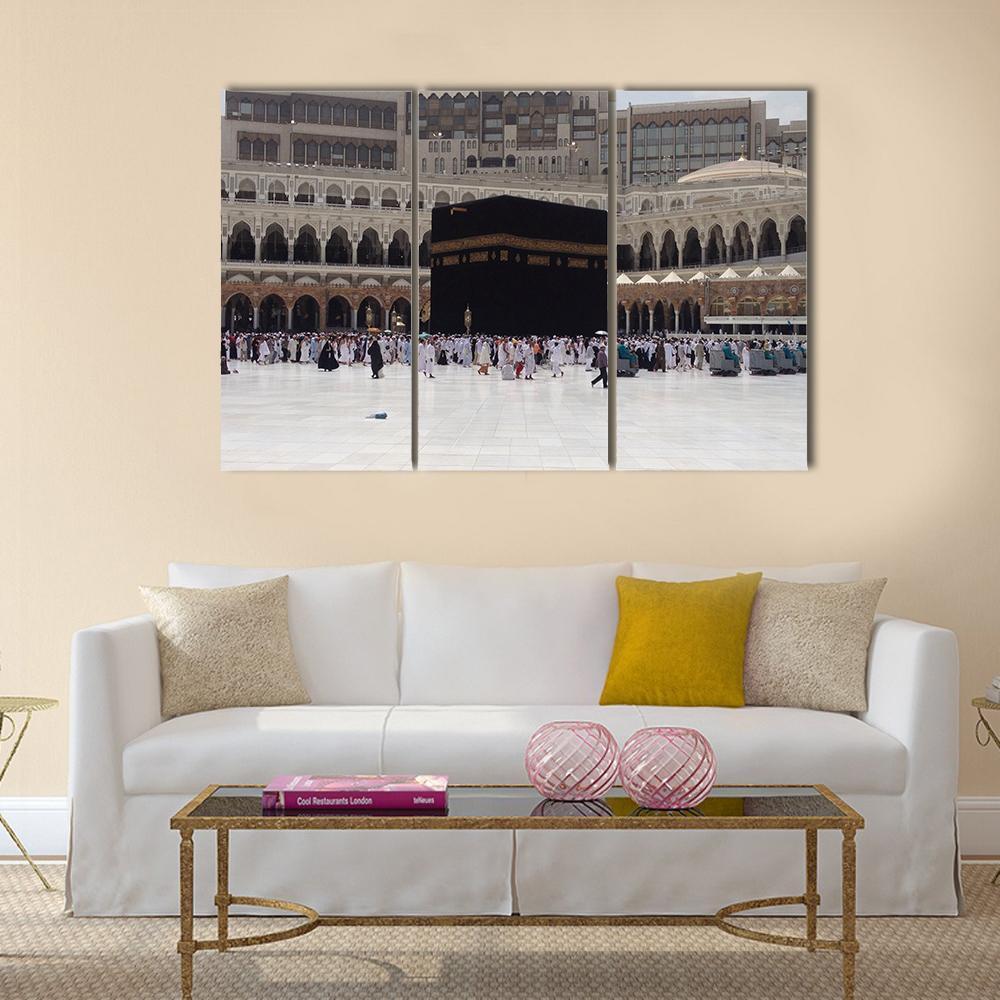 Masjid Al Haram Mecca Canvas Wall Art-3 Horizontal-Gallery Wrap-37" x 24"-Tiaracle