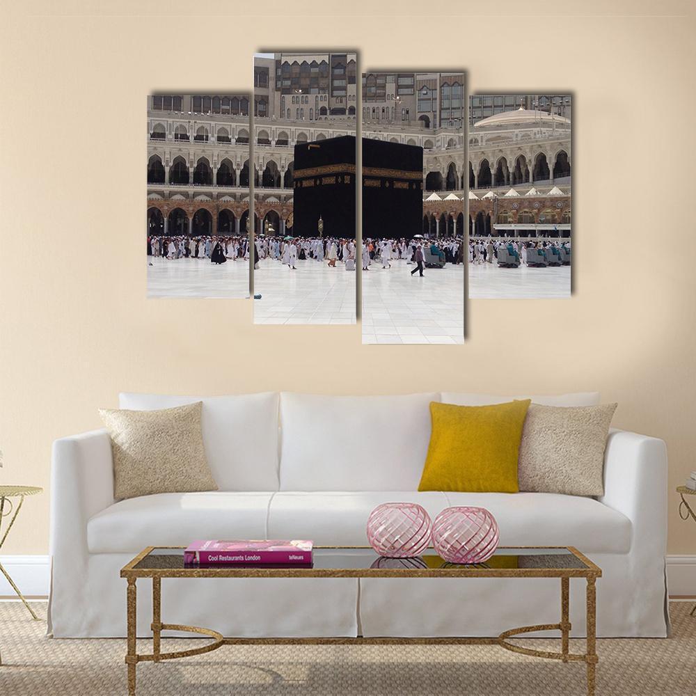 Masjid Al Haram Mecca Canvas Wall Art-4 Pop-Gallery Wrap-50" x 32"-Tiaracle