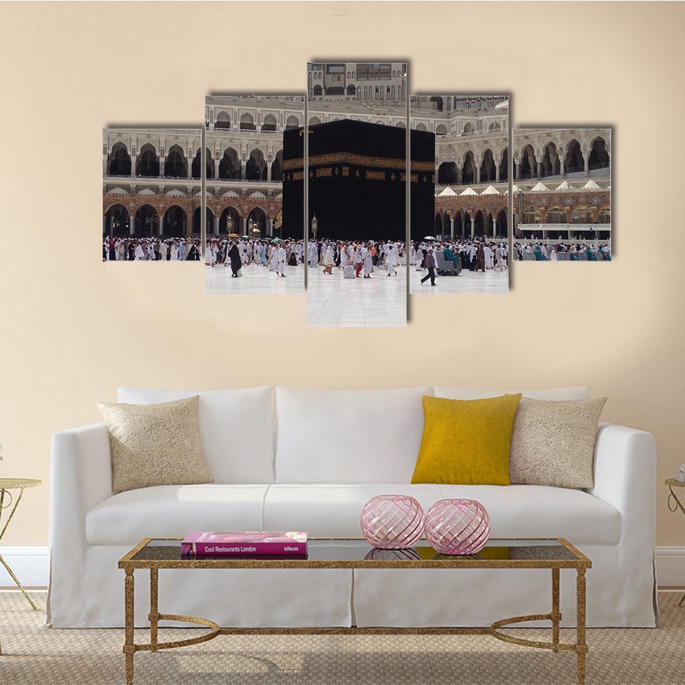 Masjid Al Haram Mecca Canvas Wall Art-5 Star-Gallery Wrap-62" x 32"-Tiaracle