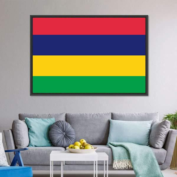 Mauritius Flag Canvas Wall Art-3 Horizontal-Gallery Wrap-25" x 16"-Tiaracle