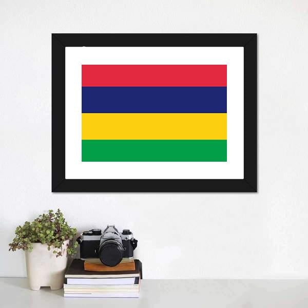 Mauritius Flag Canvas Wall Art-1 Piece-Framed Print-20" x 16"-Tiaracle