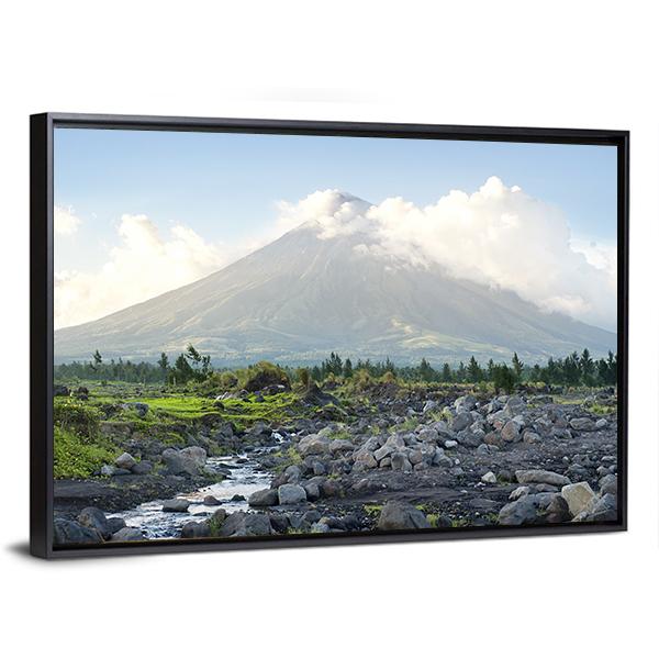 Mayon Volcano Philippines Canvas Wall Art-3 Horizontal-Gallery Wrap-25" x 16"-Tiaracle