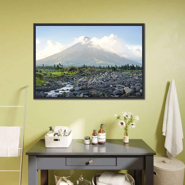 Mayon Volcano Philippines Canvas Wall Art-3 Horizontal-Gallery Wrap-25" x 16"-Tiaracle