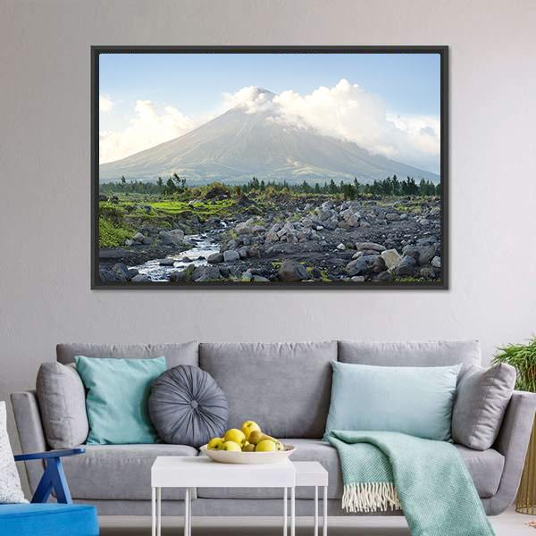 Mayon Volcano Philippines Canvas Wall Art-3 Horizontal-Gallery Wrap-25" x 16"-Tiaracle