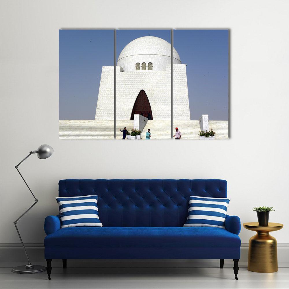 Mazar-E-Quaid Karachi Canvas Wall Art-3 Horizontal-Gallery Wrap-37" x 24"-Tiaracle