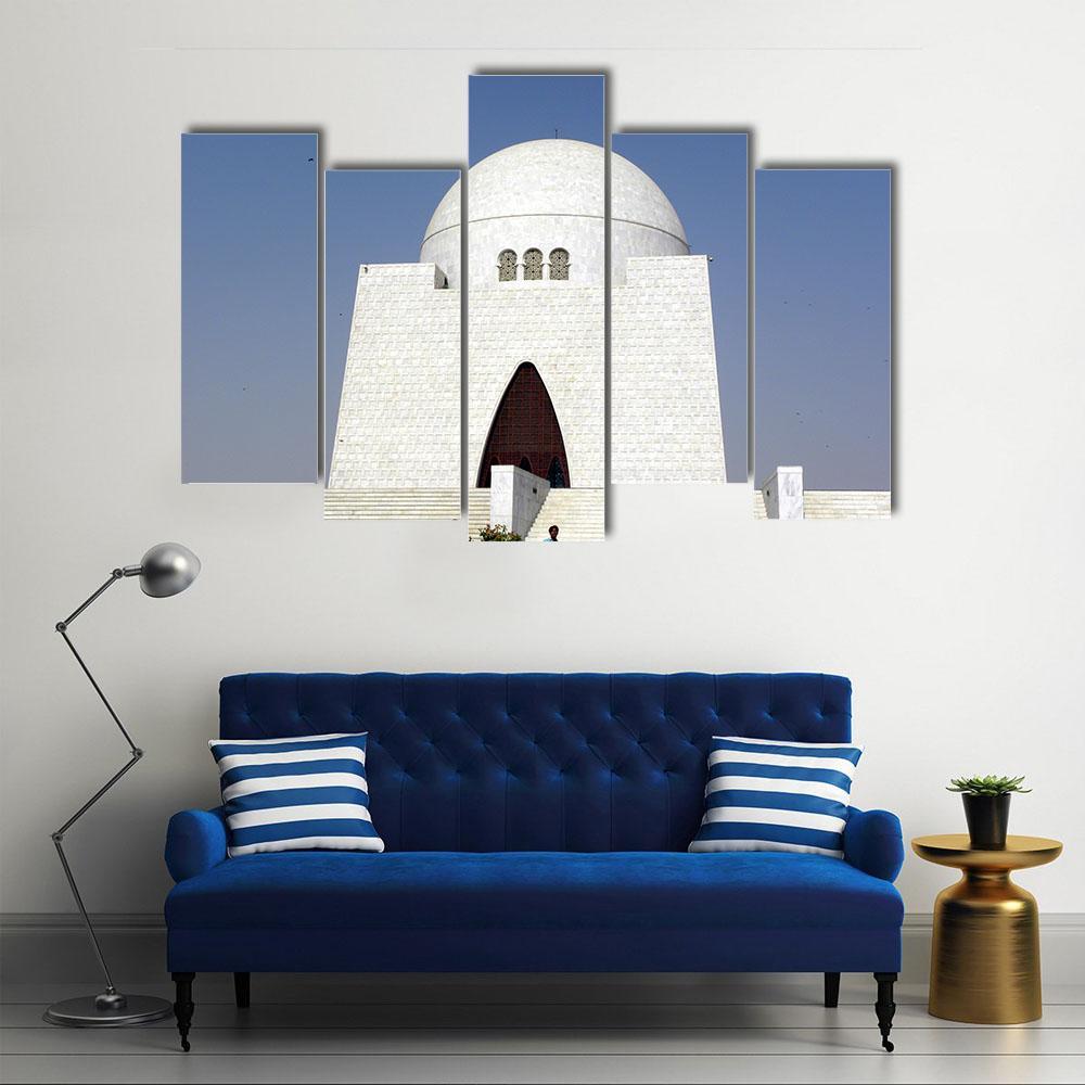 Mazar-E-Quaid Karachi Canvas Wall Art-5 Pop-Gallery Wrap-47" x 32"-Tiaracle