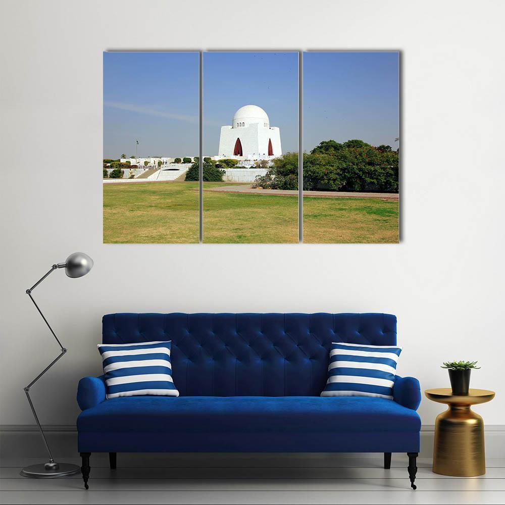 Mazar-E-Quaid Pakistan Canvas Wall Art-3 Horizontal-Gallery Wrap-37" x 24"-Tiaracle