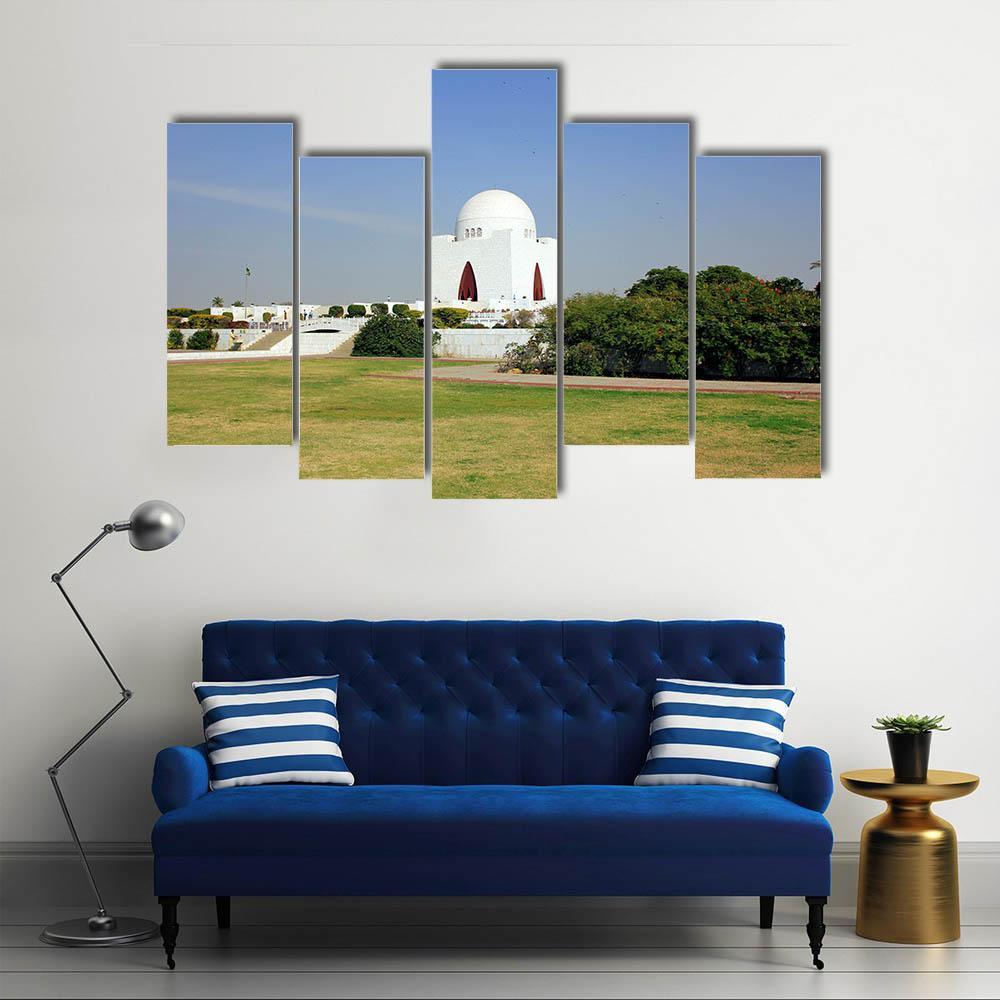 Mazar-E-Quaid Pakistan Canvas Wall Art-5 Pop-Gallery Wrap-47" x 32"-Tiaracle