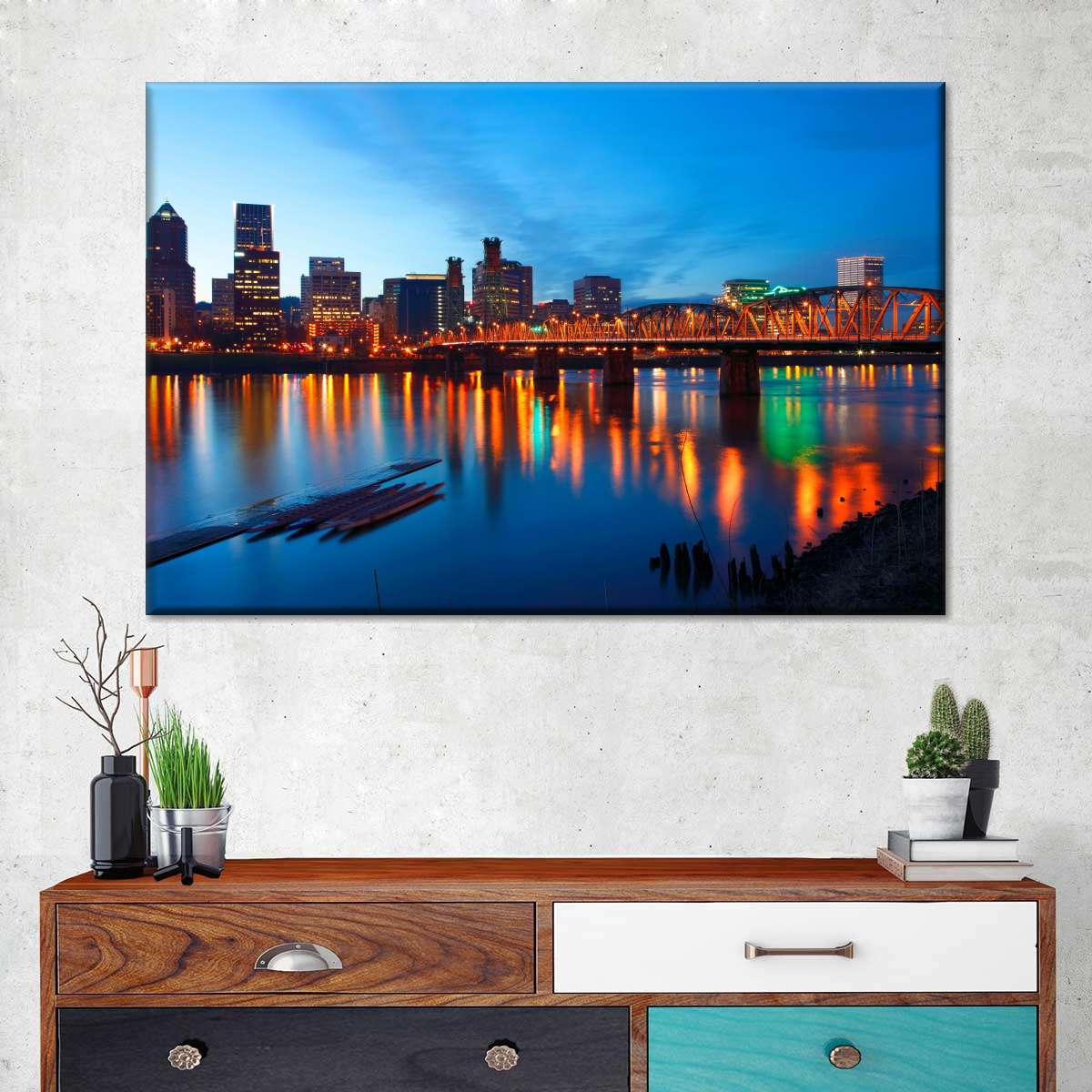 Portland Dusk Lights Wall Art