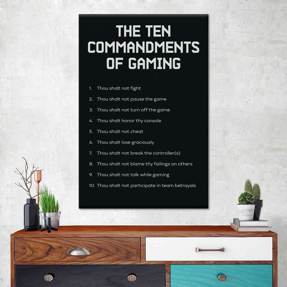 Gaming -Gebote Wandkunst