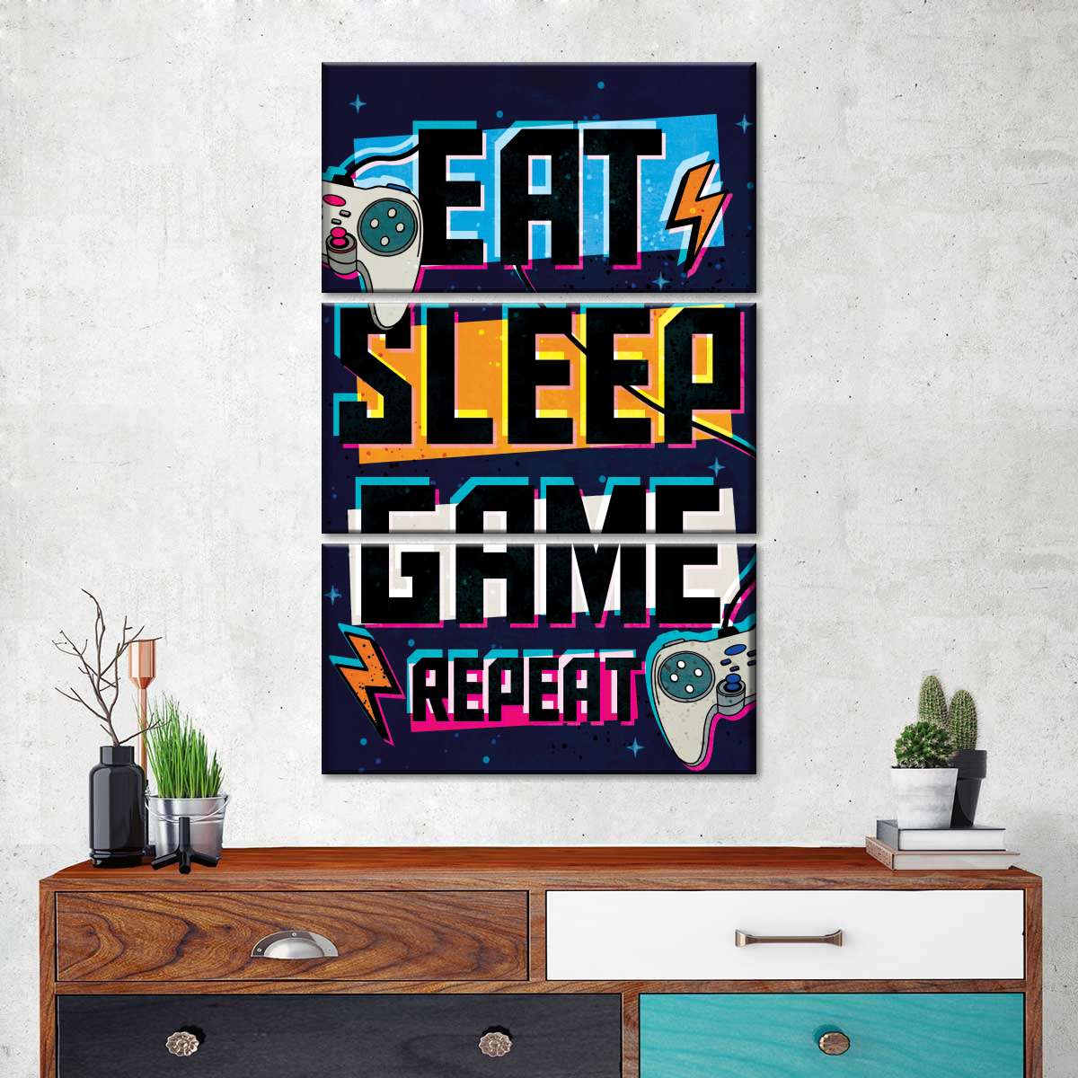 نیند گیم پوسٹر وال آرٹ کھائیں