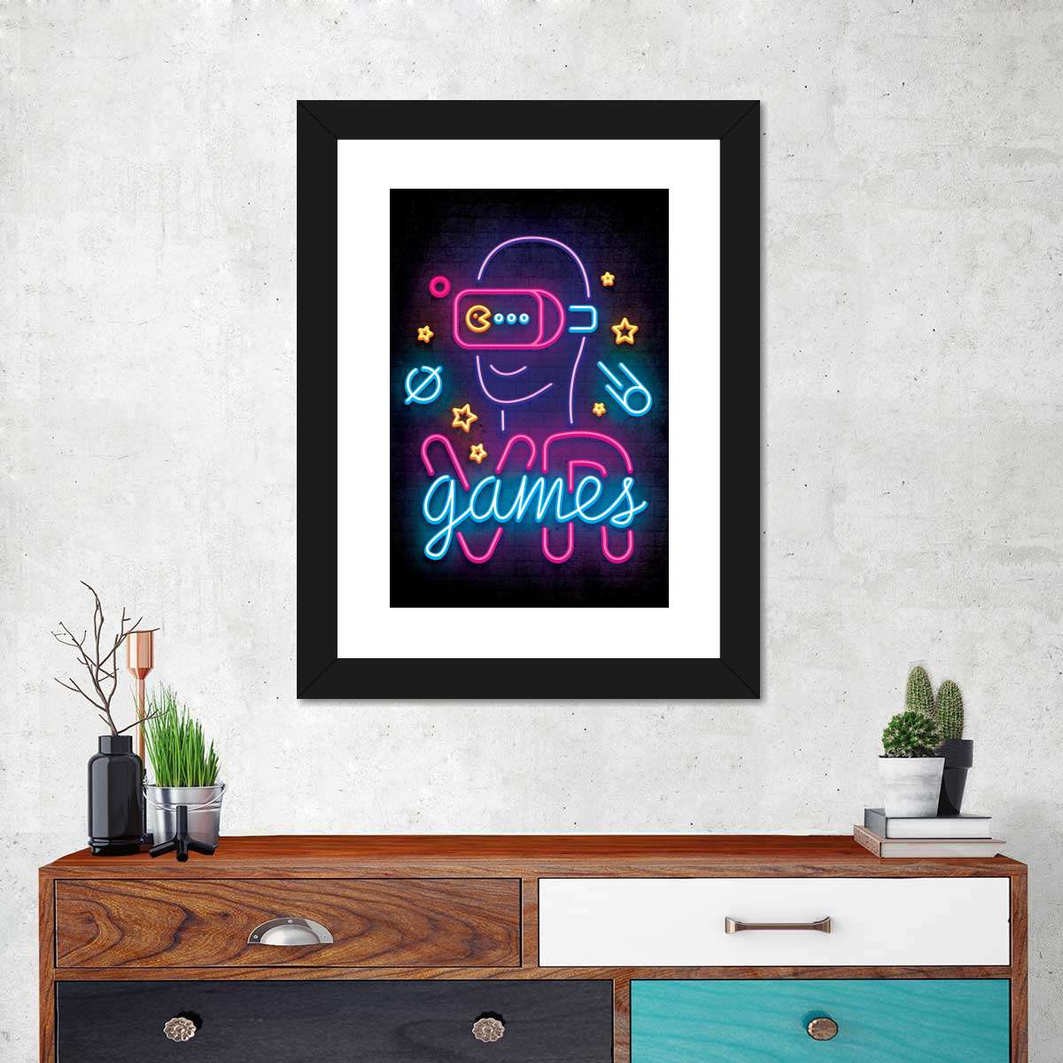 نیون وی آر گیمز وال آرٹ