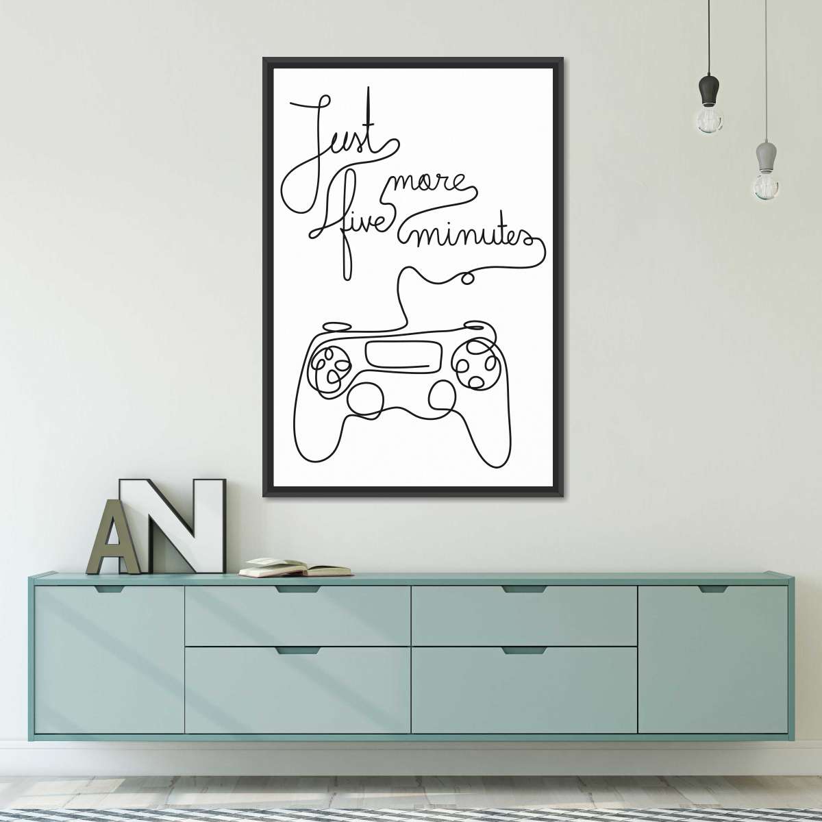 Ein Line Gamer Zitat Wandkunst