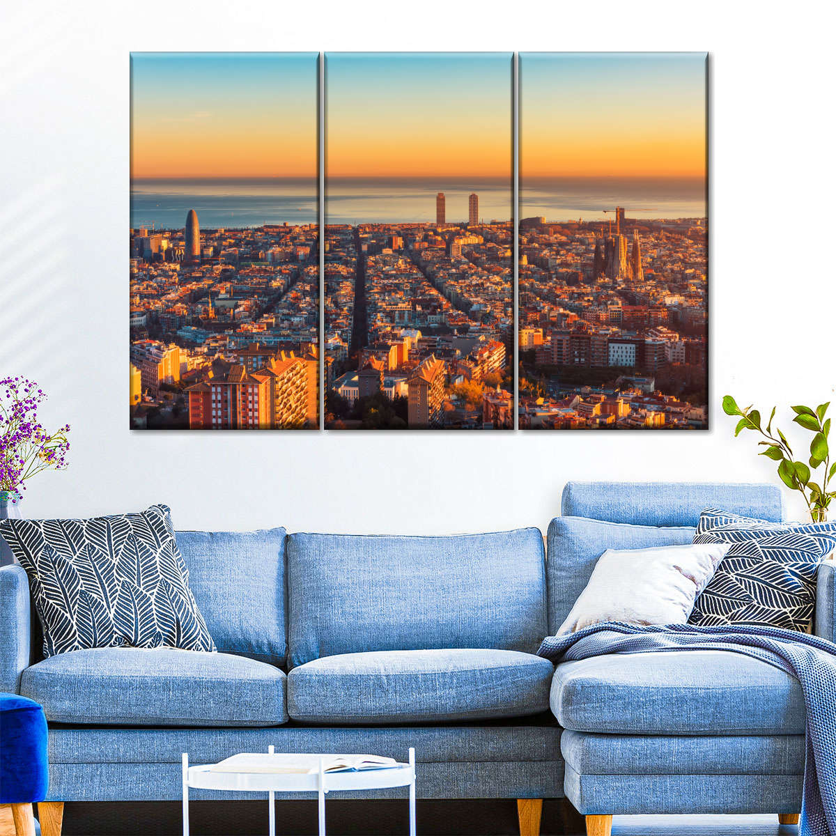 Barcelona Sunset Horizon Wandkunst