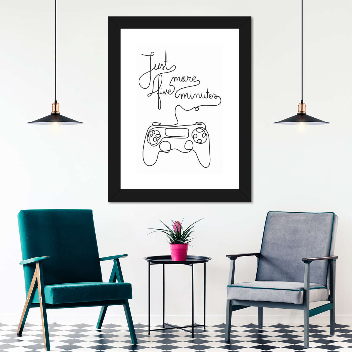 Ein Line Gamer Zitat Wandkunst