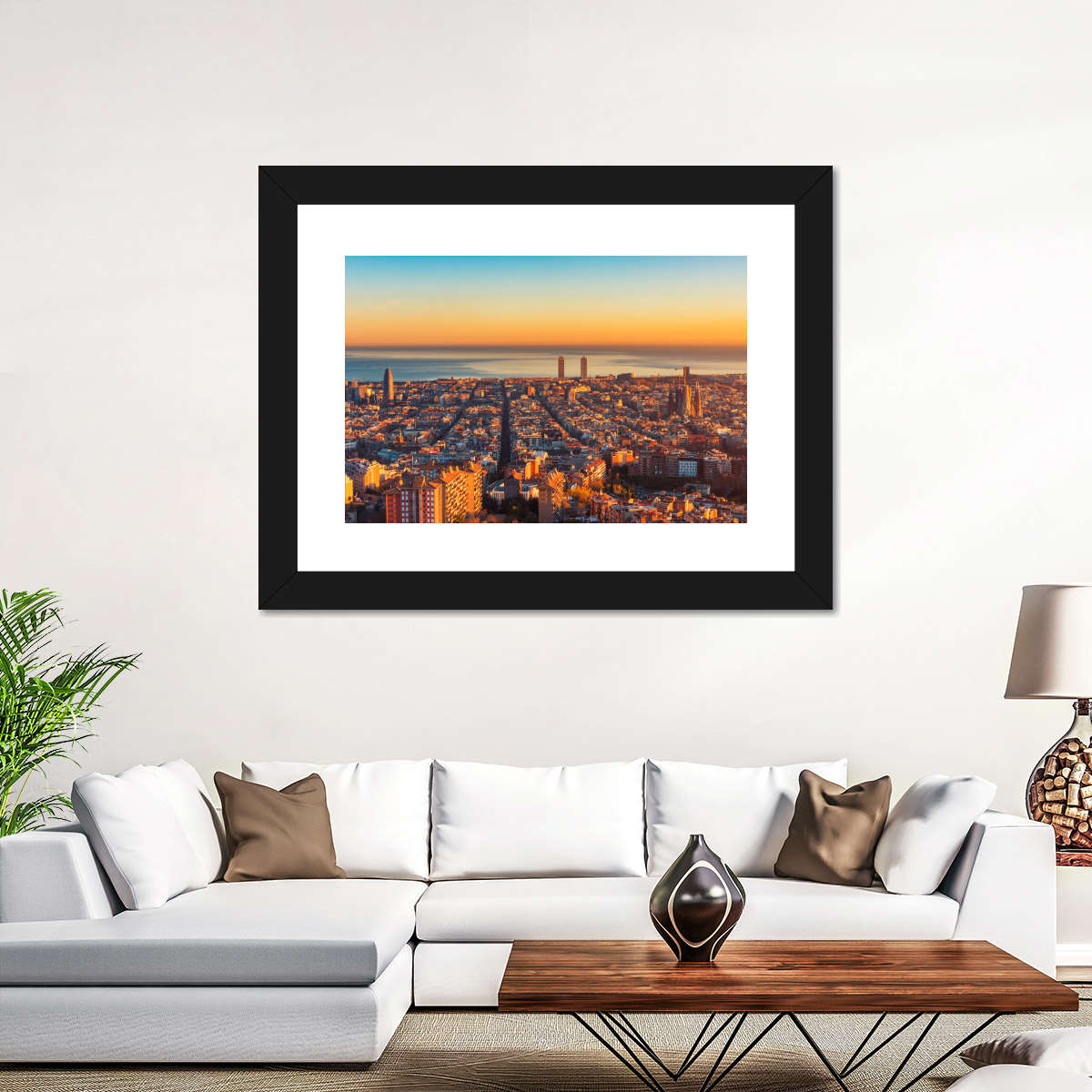 Barcelona Sunset Horizon Wandkunst