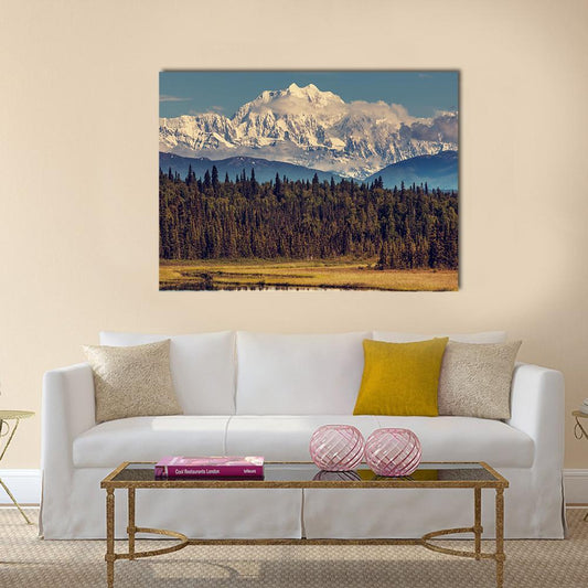 McKinley Peak Canvas Wall Art-1 Piece-Gallery Wrap-48" x 32"-Tiaracle